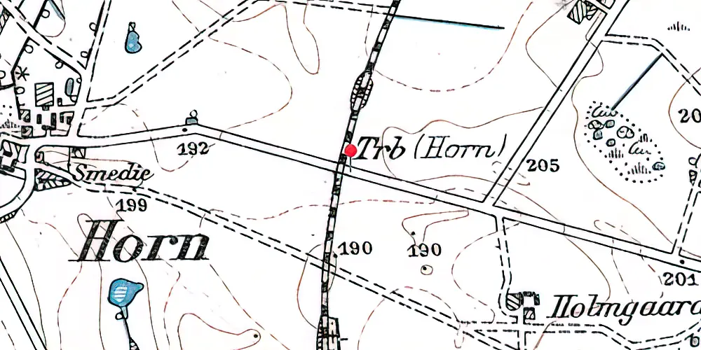 Historisk kort over Horn Trinbræt