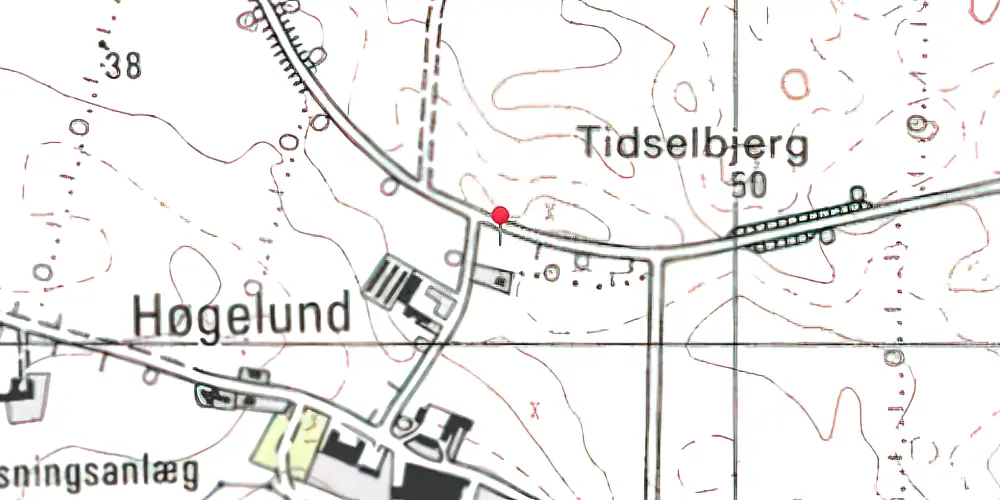 Historisk kort over Høgelund Stationskro 