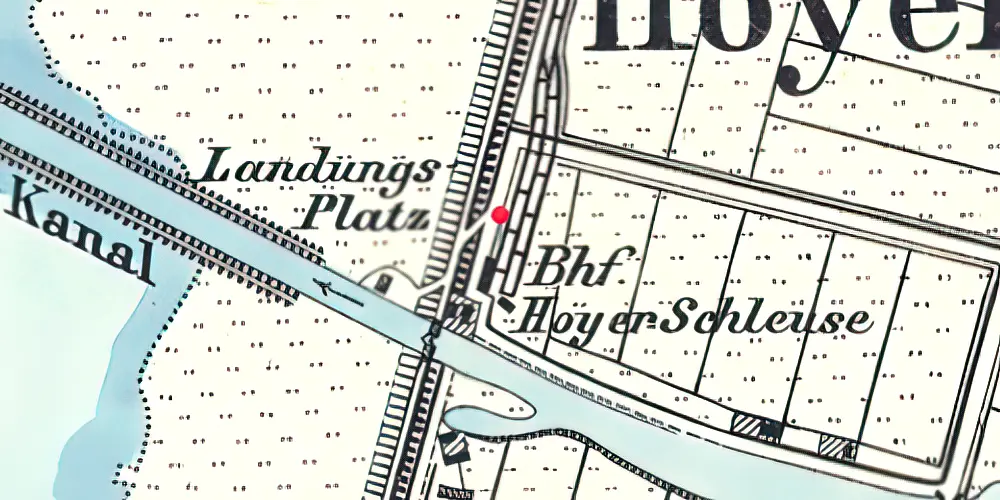 Historisk kort over Højer Sluse Station 