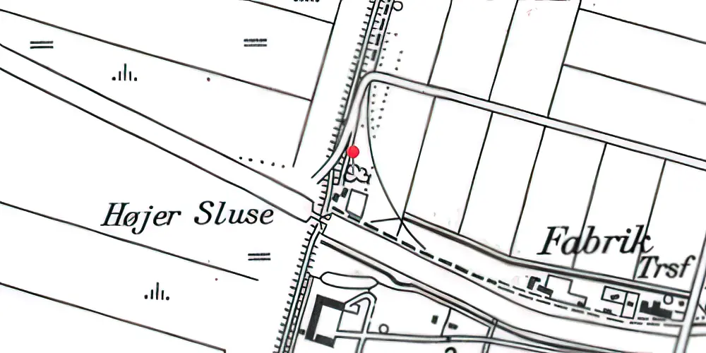 Historisk kort over Højer Sluse Station