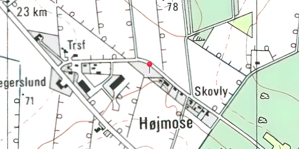Historisk kort over Højmose Trinbræt
