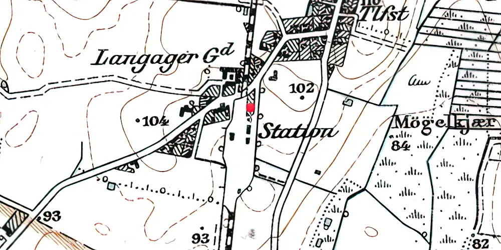 Historisk kort over Jebjerg Station