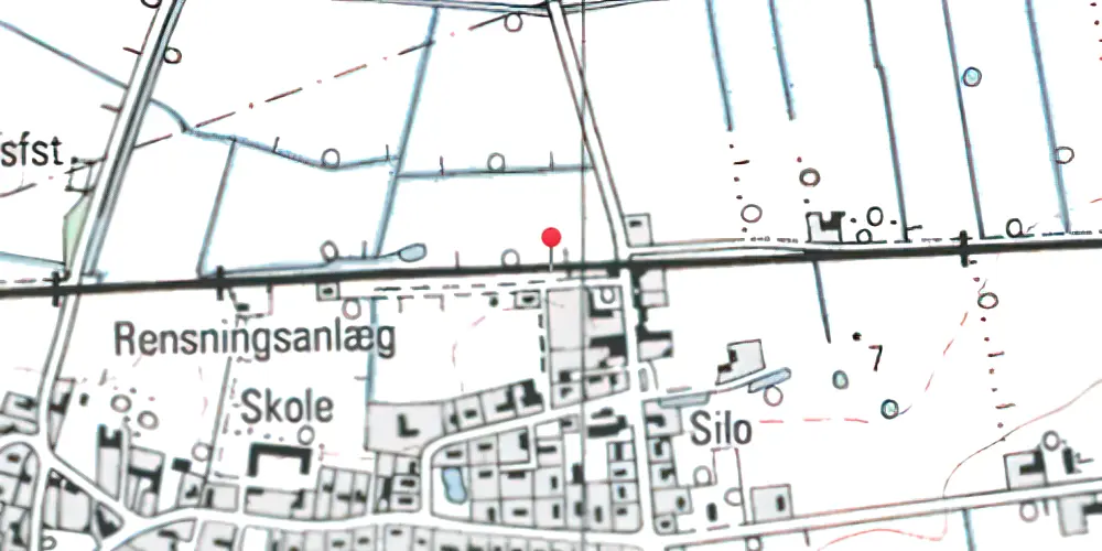 Historisk kort over Jejsing Trinbræt med Sidespor