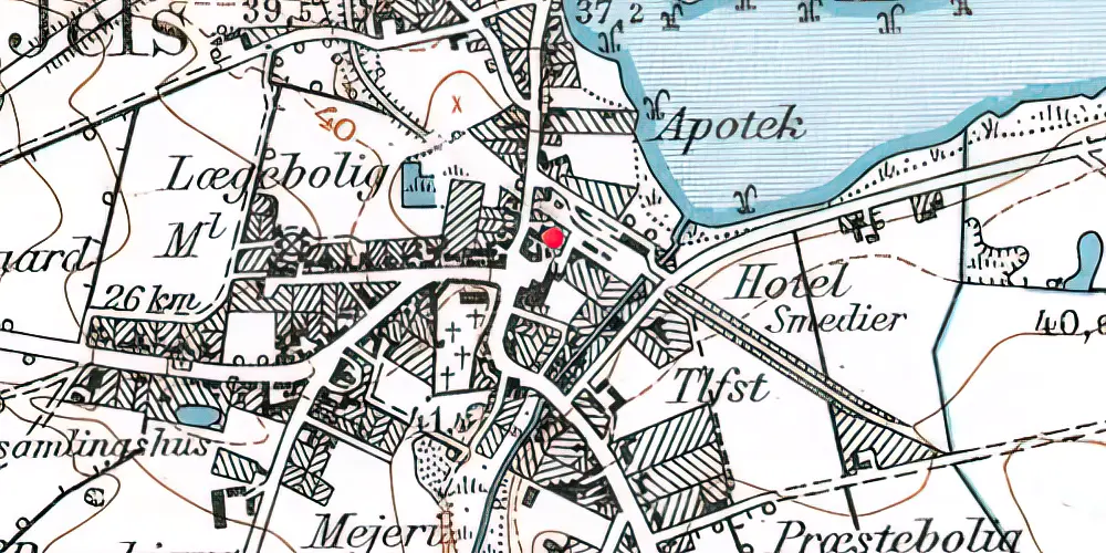 Historisk kort over Jels Station 