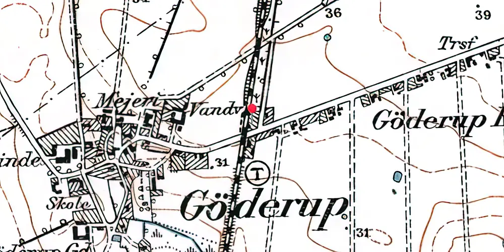 Historisk kort over Gøderup Trinbræt