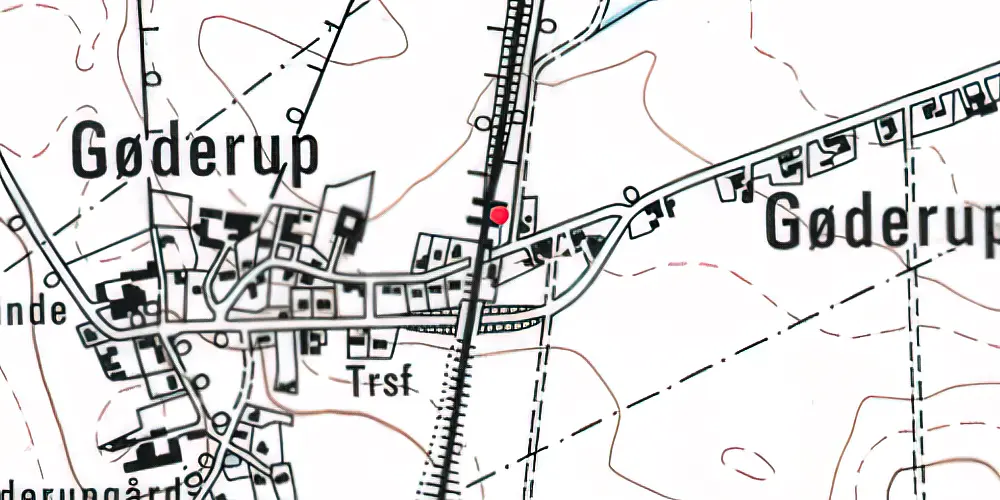 Historisk kort over Gøderup Trinbræt 