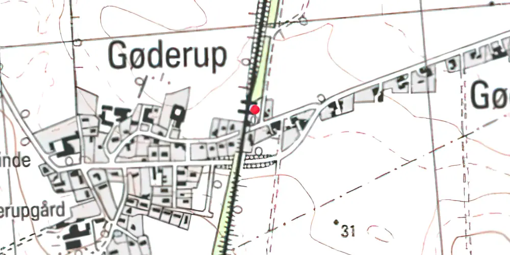 Historisk kort over Gøderup Trinbræt 
