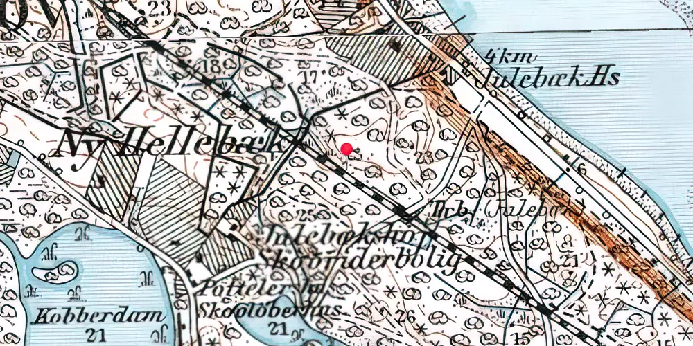 Historisk kort over Julebæk Trinbræt 