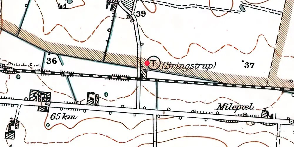 Historisk kort over Bringstrup Trinbræt