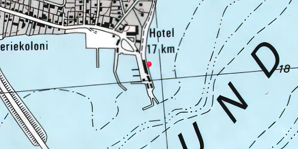 Historisk kort over Kalvehave Færgebro Station