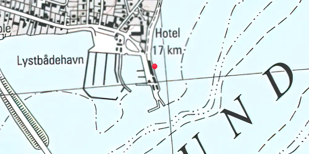 Historisk kort over Kalvehave Færgebro Station 