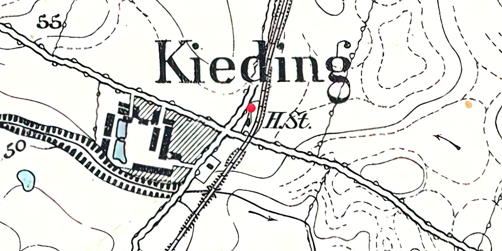 Historisk kort over Kiding Station 