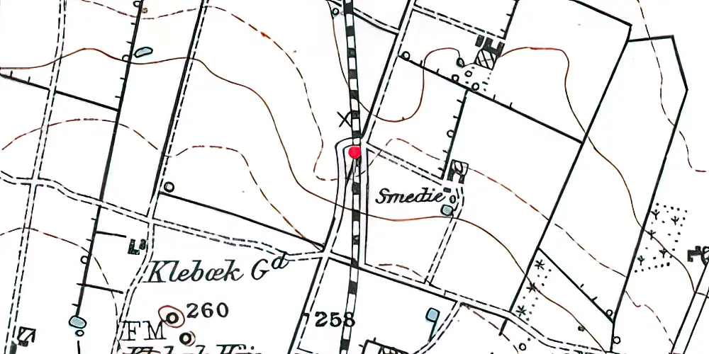 Historisk kort over Klebæk Trinbræt