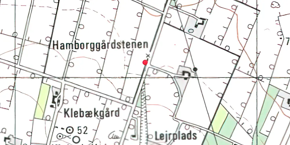 Historisk kort over Klebæk Trinbræt 