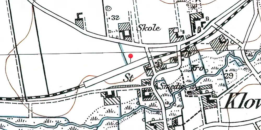 Historisk kort over Klovtoft Station