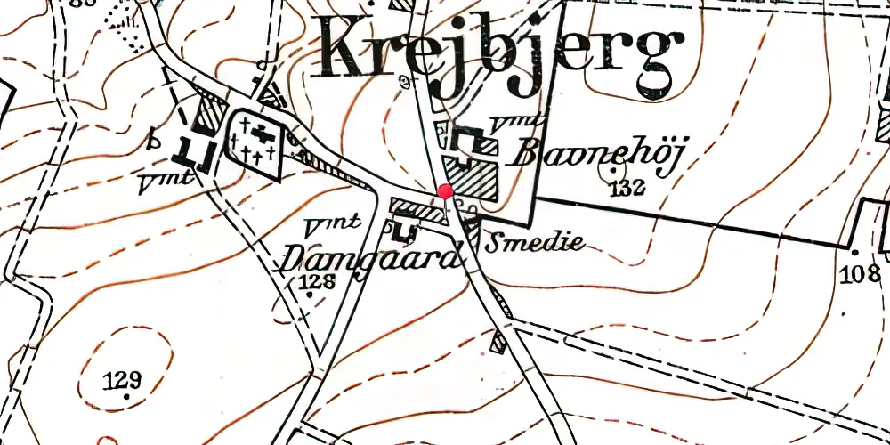 Historisk kort over Krejbjerg Station