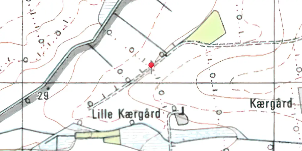 Historisk kort over Kærgaard Trinbræt