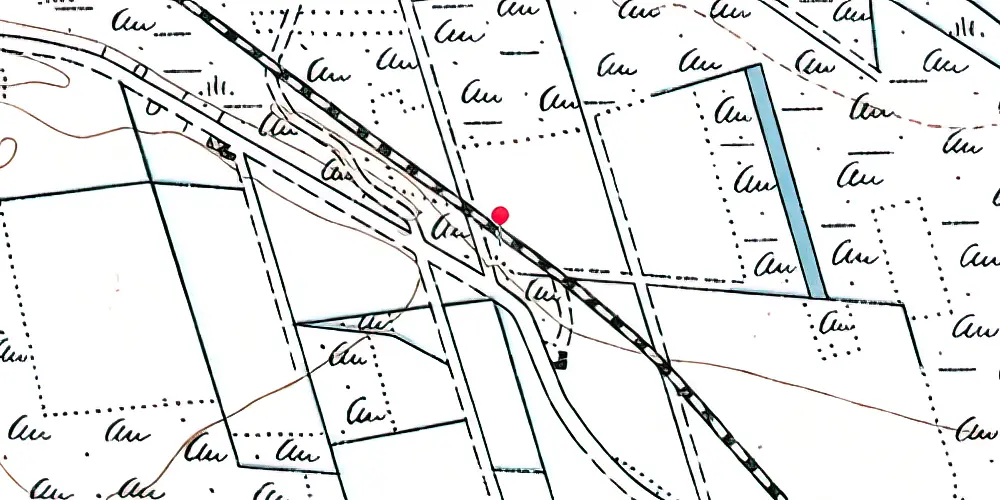 Historisk kort over Kærhede Trinbræt med Sidespor