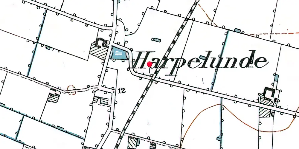 Historisk kort over Tjørnevang Trinbræt