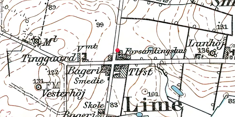 Historisk kort over Lihme Station