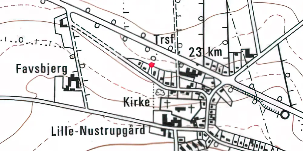 Historisk kort over Lille Nustrup Station 