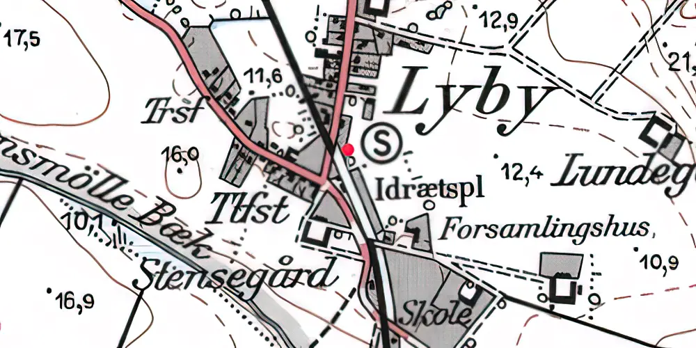 Historisk kort over Lyby Station