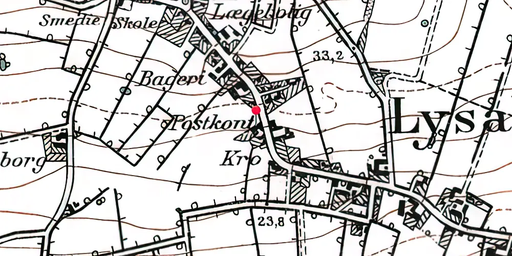 Historisk kort over Lysabild Station 