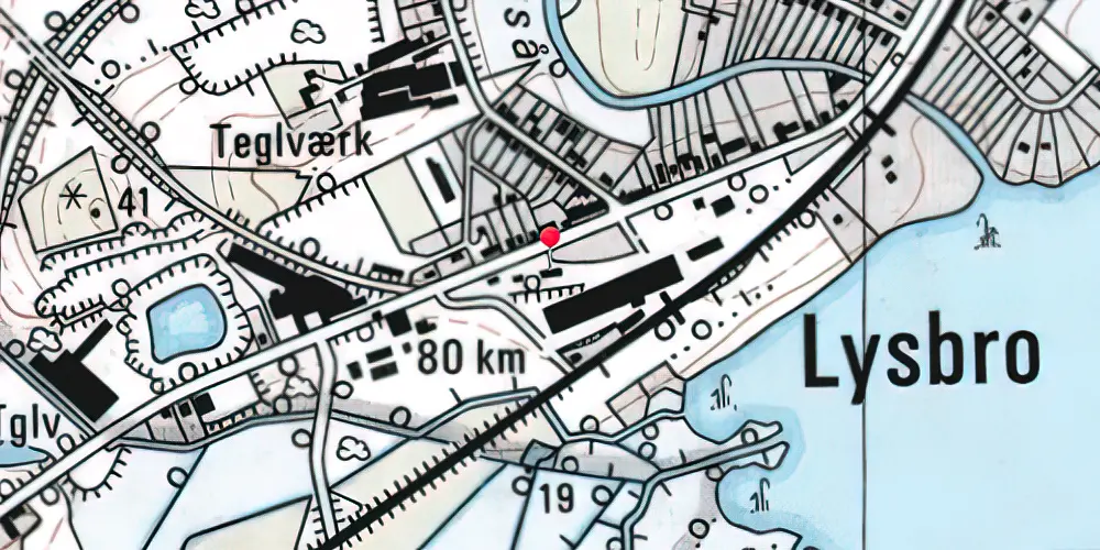 Historisk kort over Lysbro Station 