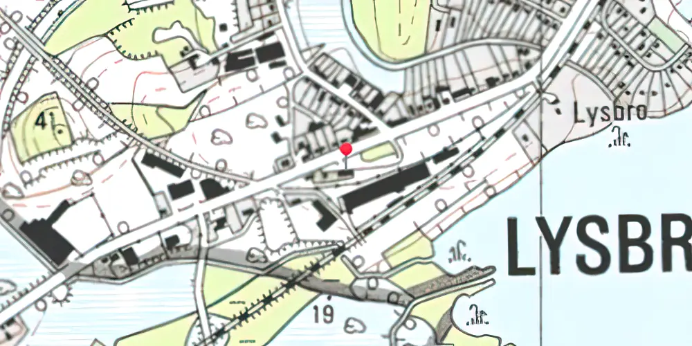 Historisk kort over Lysbro Station