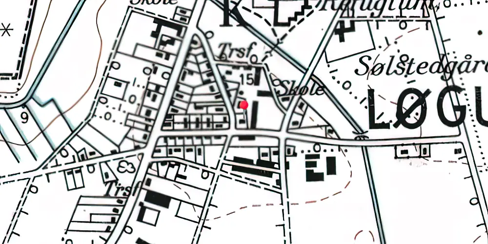 Historisk kort over Løgumkloster Amtsbanegård