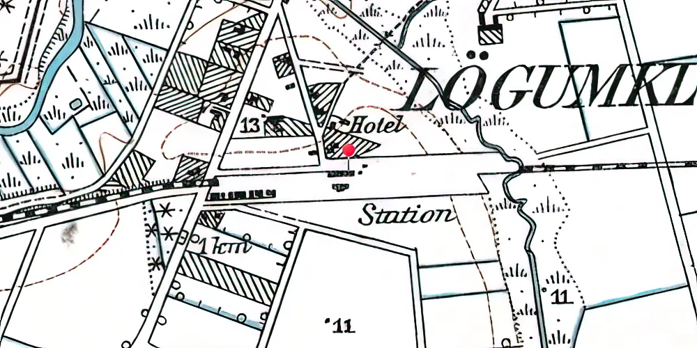 Historisk kort over Løgumkloster Statsbanegård