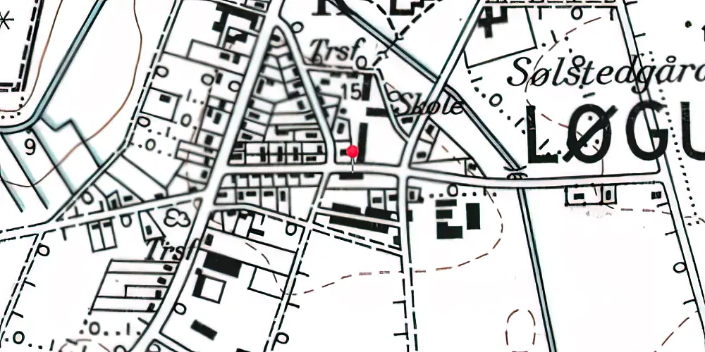 Historisk kort over Løgumkloster Statsbanegård
