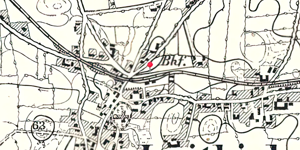 Historisk kort over Løjt Kirkeby Stationskro 