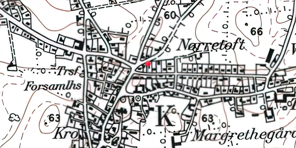 Historisk kort over Løjt Kirkeby Stationskro