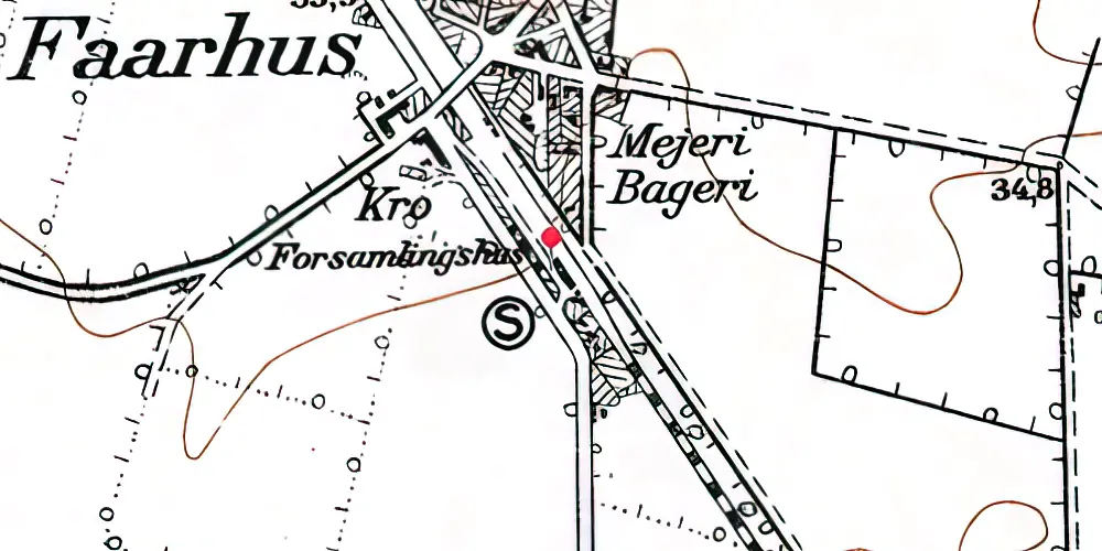 Historisk kort over Fårhus Station