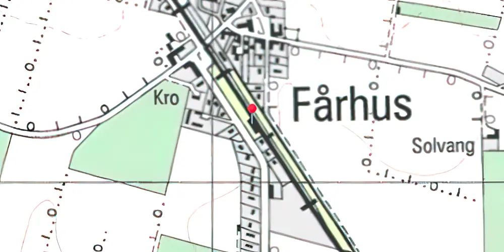 Historisk kort over Fårhus Trinbræt