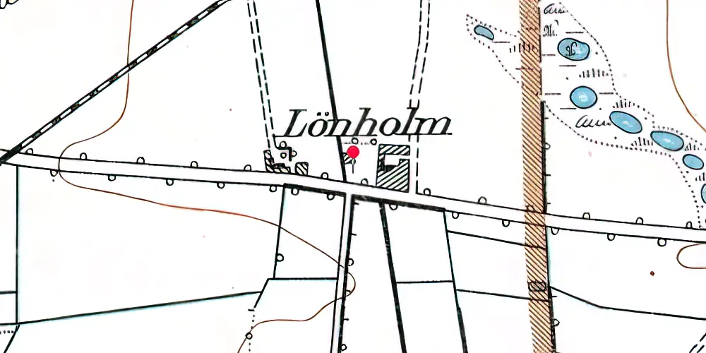 Historisk kort over Lønholm Billetsalgssted