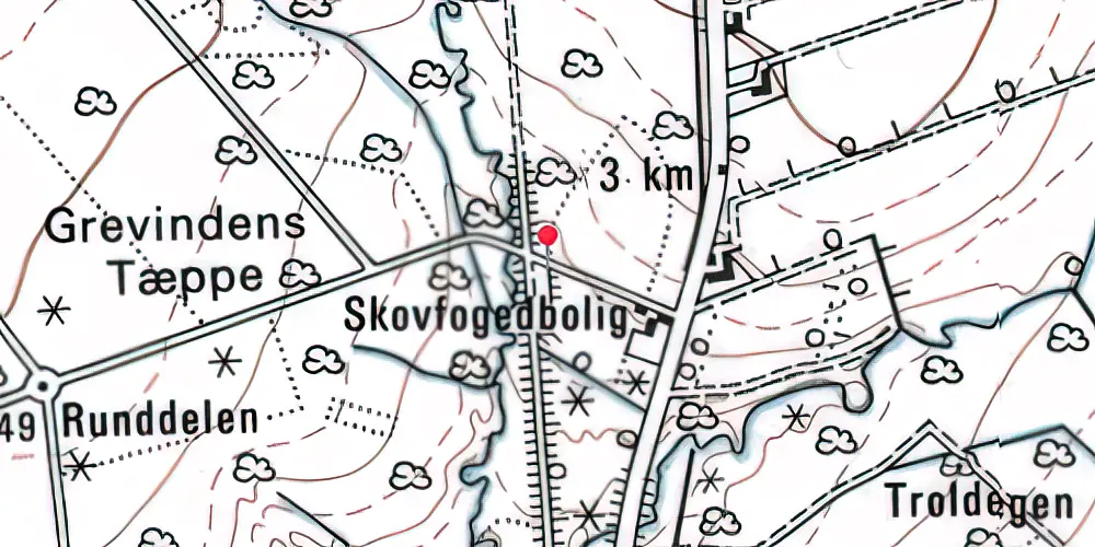 Historisk kort over Låsled Trinbræt med Sidespor