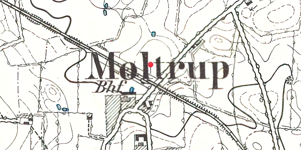 Historisk kort over Moltrup Station 