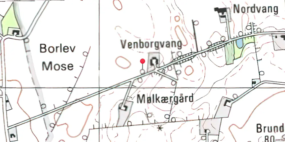 Historisk kort over Mølkjærs Gård Trinbræt 
