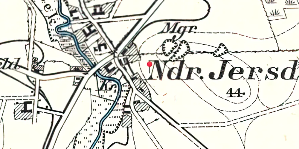 Historisk kort over Neder Jerstal Station