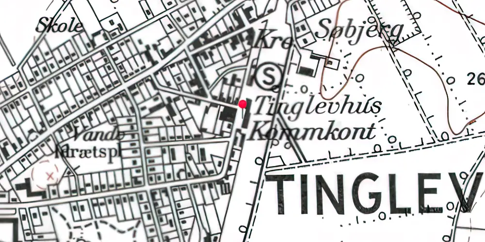 Historisk kort over Tinglev Station