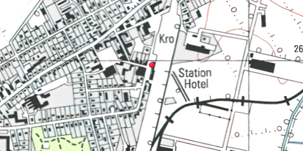 Historisk kort over Tinglev Station 