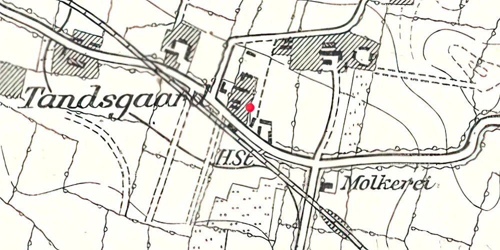 Historisk kort over Neder-Tandslet Station