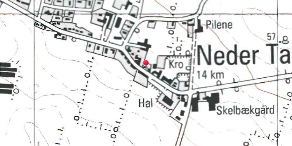 Historisk kort over Neder-Tandslet Station