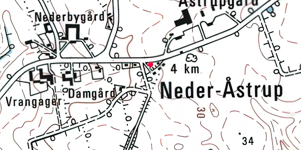 Historisk kort over Neder Åstrup Station