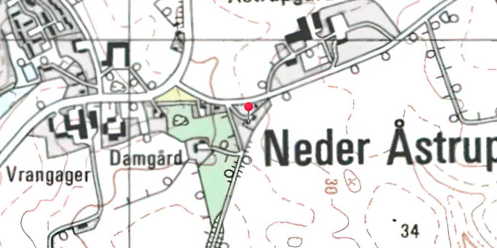 Historisk kort over Neder Åstrup Station 
