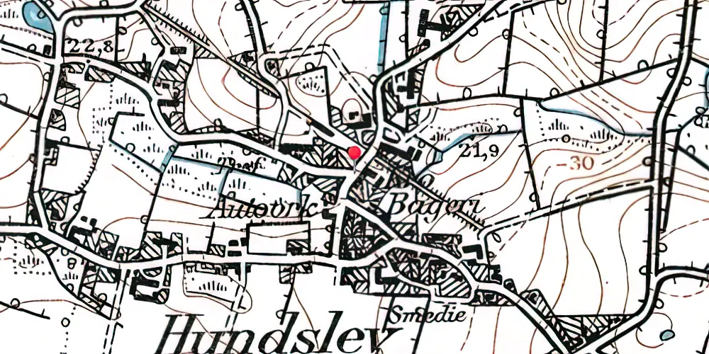 Historisk kort over Notmark-Hundslev Station