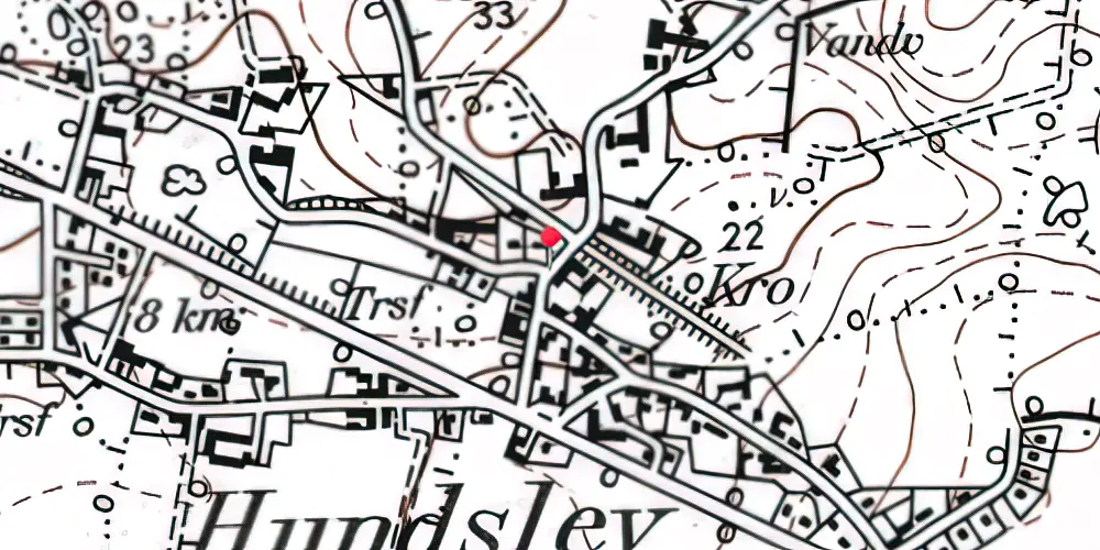 Historisk kort over Notmark-Hundslev Stationskro