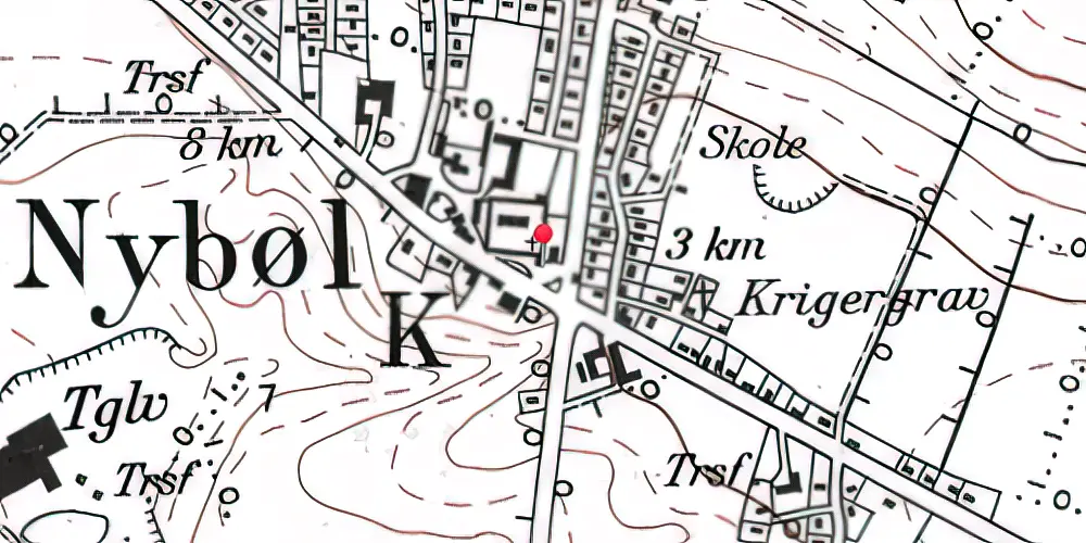 Historisk kort over Nybøl Station